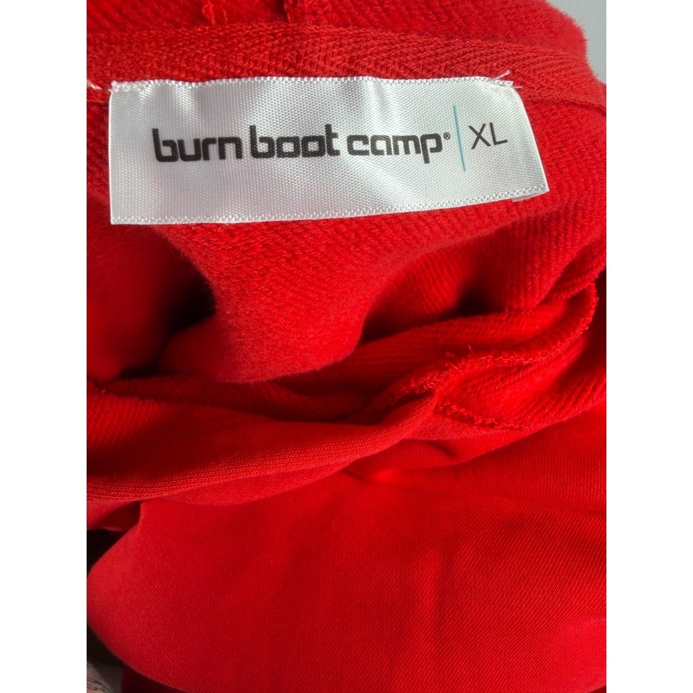 Burn Boot Camp Womens XL Red Cropped Hoodie Sweatshirt Cotton Oversized Workout - Picture 10 of 10